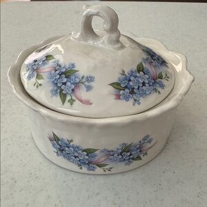 Empress Ironstone Staffordshire England Forget Me Not Sugar Bowl